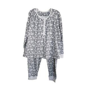 Cuddl Duds Women's Size XL Two Piece Jogger Pants Pajama Lounge Set Woodland